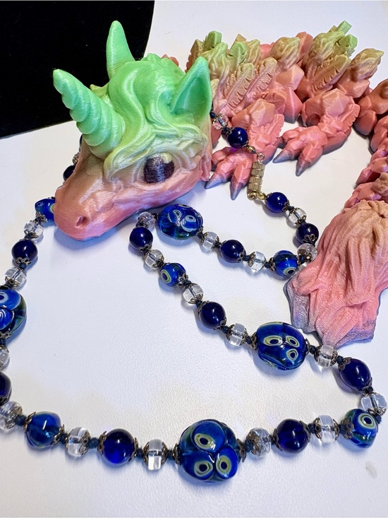 Jewelry - Beautiful vintage cobalt millefiori necklace